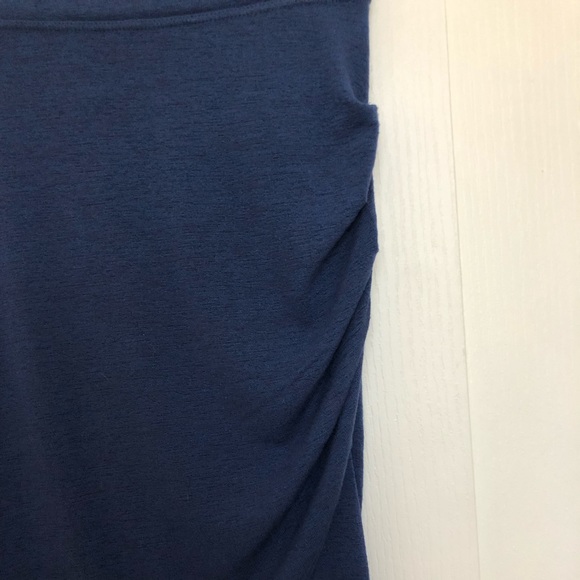 Aritzia Wilfred Free Blue Stretchy Skirt with Ruching - Picture 2 of 7